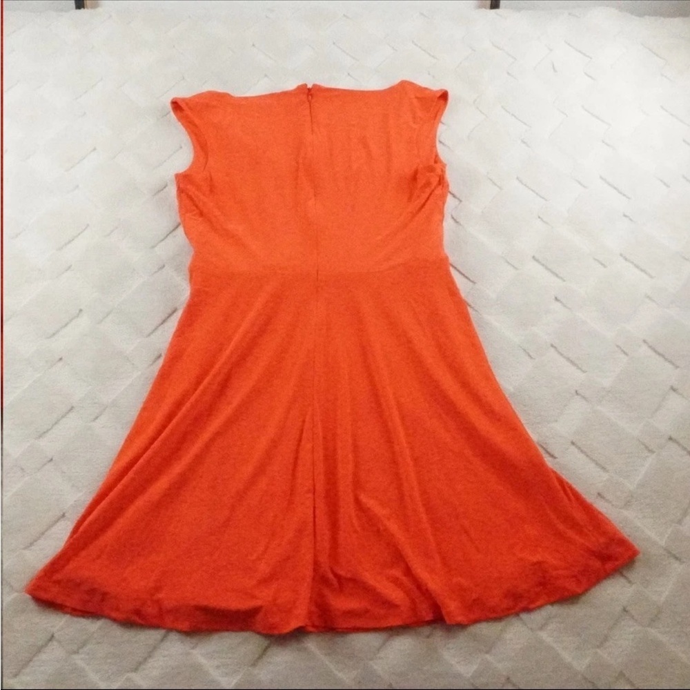 Lauren Ralph Lauren Scoop Neck Jersey Dress Womens 12 Tie Waist Cocktail Attire - Picture 10 of 11